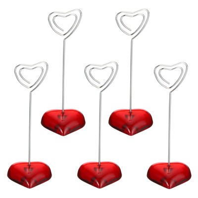 Unique Bargains Pictures Note Memo Display Place Card Holders 1.3 x 4.13 Inch Red 5 Pcs