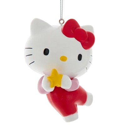 Kurt Adler Plastic Ornament for Christmas Tree, Hello Kitty with Star