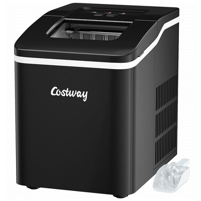 Costway Portable Ice Maker Machine Countertop 26Lbs/24H Self-cleaning w/ Scoop Silver\Green