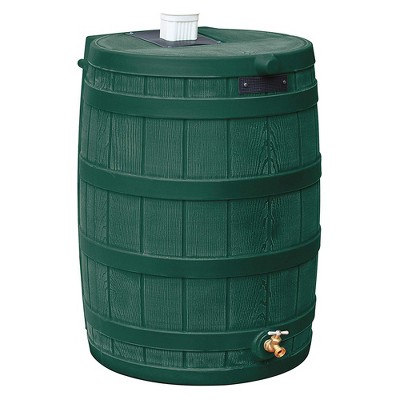 Good Ideas Rain Wizard 50 Gallon Plastic Rain Barrel Water Collector with Brass Spigot