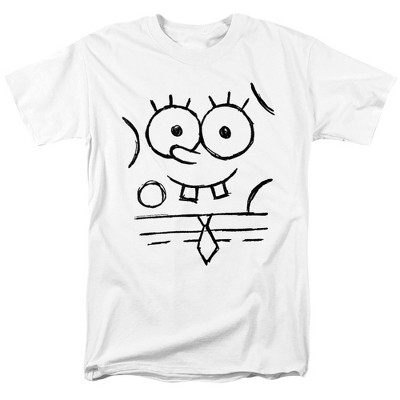Spongebob Squarepants Spongebob Sketch Smile Adult T-Shirt White