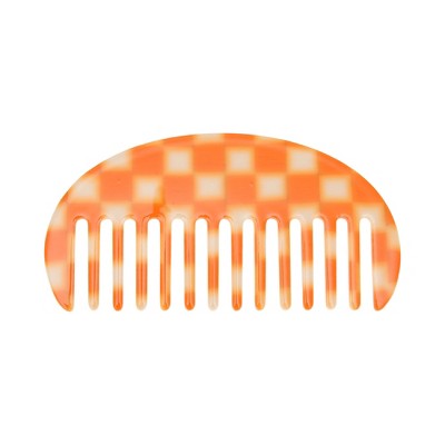 Unique Bargains Square Retro Checkerboard Hair Comb 1 Pc