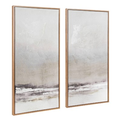 Kate & Laurel All Things Decor (Set of 2) 16"x32" Mystic Framed Canvas Art Set Brown
