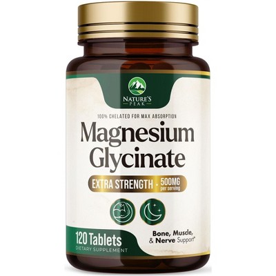 Nature's Magnesium Glycinate 500 mg - High Absorption Magnesium - 60 Tablets;120 Tablets