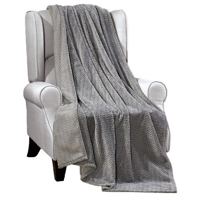 Plazatex Montana plush Decorative Warm and Comfortable Machine Washable Throw 50" x 60" Grey