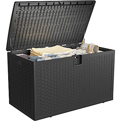 120/130 Gallon Outdoor Storage Box, Deck Box Resin for Package Delivery, Outdoor Storage Boxes Deck Storage Boxes for Patio Furniture, Garden, Tool
