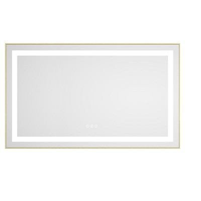 Ridstar 40 in. W x 24 in. H Yellow Rectangular Bathroom Mirror with LED Lights