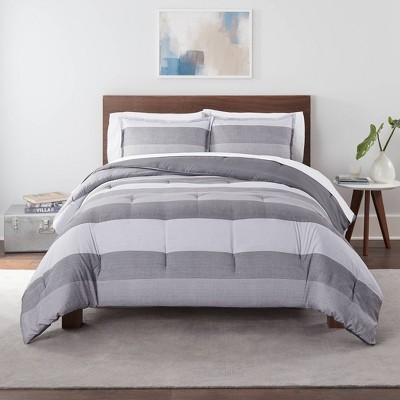 Billy Textured Stripe Antimicrobial Comforter Set - Serta