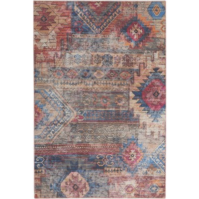 Nourison New Concept Washables Distressed Southwestern Indoor Non-Slip Flatweave Rug