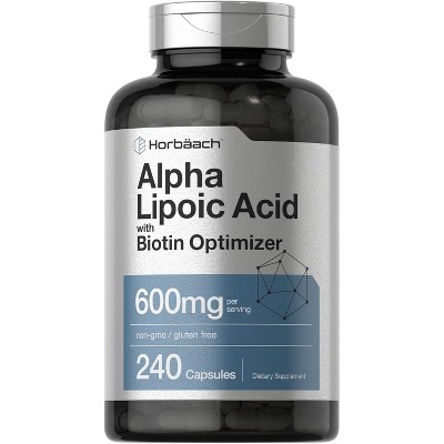 Horbaach Alpha Lipoic Acid 600mg with Biotin Optimizer | 240 Capsules