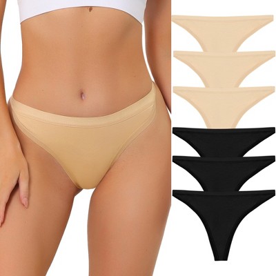 Allegra K Women's Packs G-String Breathable Hi-Cut Thongs 1 Set of 6 Pcs