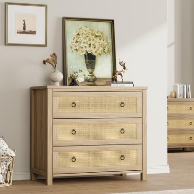 Natural Rattan 6-Drawer Boho Dresser 47.2" Wide - Extra Deep Storage