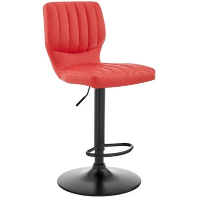 Bardot Adjustable Barstool with Faux Leather and Metal Finish - Armen Living