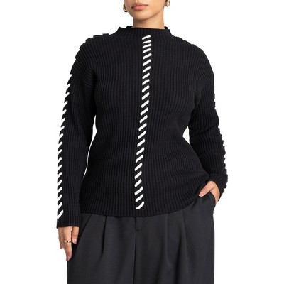 ELOQUII Stitch Detail Sweater