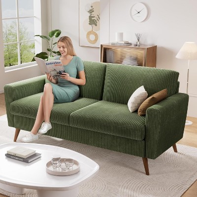Dyonery 68" Loveseat Sofa Comfy Couch,Modern Loveseat Couches for Living Room/Bedroom,Comfy Sofa with Spring Cushion,Solid Wood,Tool-Free Assembly