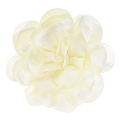 Unique Bargains Alloy Satin Fabric Big Rose Flower Dainty Brooches Pins 1 Pc