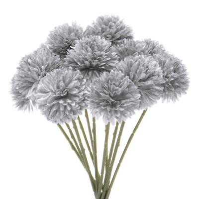 Unique Bargains Plastic Silk Durable Artificial Chrysanthemum Ball Flowers 11"