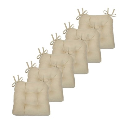 Kate Aurora Country Living Plush Solid Colored Country Farmhouse Reversible Chair Cushions/Pads With Tear Proof Ties
