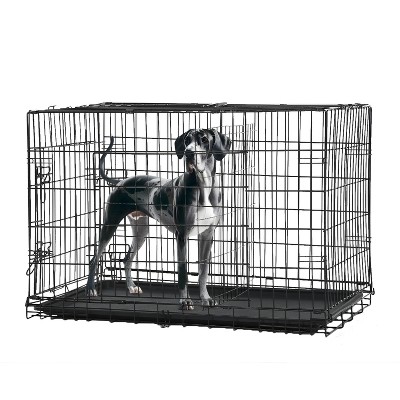 BestMassage 24/30/36/42/48 Inch Dog Crate Dog Cage Dog Kennel with Double Door Removable Tray & Handle Indoor Outdoor Pet Crate