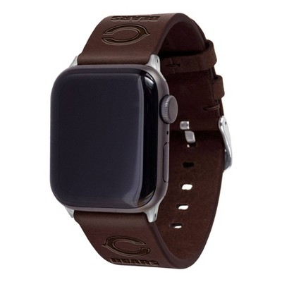 NFL Chicago Bears Apple Watch Compatible Leather Band - Brown
