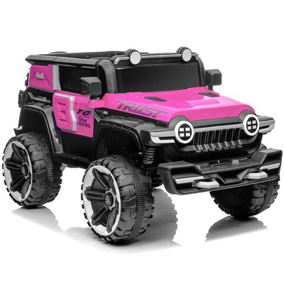 2 Seater Ride On Car with Remote Control, 4WD Off-Road Truck 12V Electric Battery Powered Ride On Toys, 25W Dual Motor, for Kids