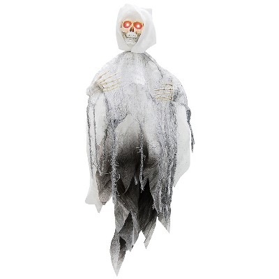 Sunstar Animated Light-Up Reaper Hanging Halloween Decoration - 3 ft - Gray