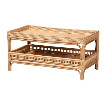 bali & pari Lombok Natural Rattan Coffee Table Natural: 19.7" High, No Assembly, Form Base Design, 17.6 lbs