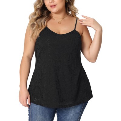 Agnes Orinda Women's Plus Size Lace Adjustable Strap Elegant Camisole