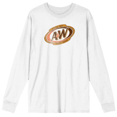 A&W Root Beer Float Crew Neck Long Sleeve White Adult Tee