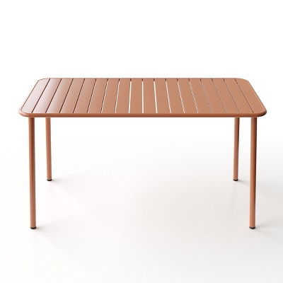 Gulches Red Long Outdoor Dining Table, Simple Waterproof Garden/Villa/Courtyard/Balcony Leisure Table