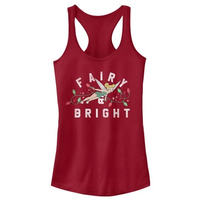 Juniors Womens Peter Pan Fairy & Bright Tinkerbell Racerback Tank Top