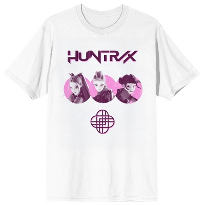 KPop Demon Hunters Huntrix Trio Close Up on White Short Sleeve Adult T Shirt