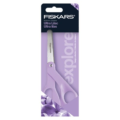 Fiskars 8" Craft and Fabric Scissors with Stainless Steel Blades for Paper Crafting Sewing Ultra Lilac