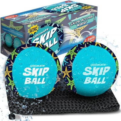 Activ Life 2 pack Ultimate Skip Balls, Summer Gifts for Kids and Family Beach Games, Ages 7-14 Year Old - Starfish Blue