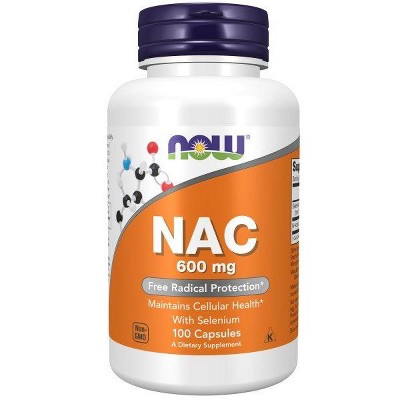 NAC N-Acetyl Cysteine 600 mg, with Selenium by Now Foods  -  100 Capsule