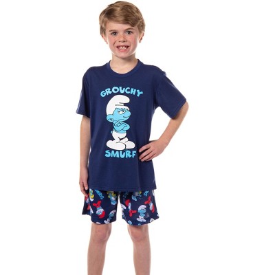 The Smurfs Pajamas Boys' Grouchy Smurf Short Sleeves and Shorts Set