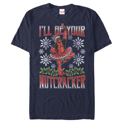 Men's Marvel Christmas Deadpool Nutcracker T-Shirt