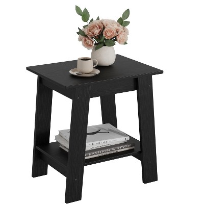 Compact 2-Tier Farmhouse Style Narrow End Table, Space-Saving Side Table for Bedroom, Entryway and Studio Apartments