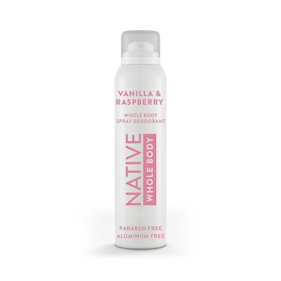 Native Whole Body Deodorant Spray - Vanilla & Raspberry - 3.5oz