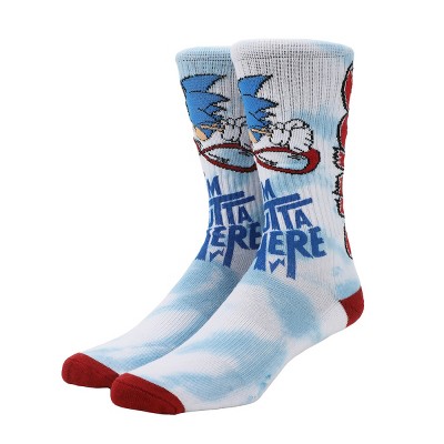 Sonic The Hedgehog I'm Outta Here Adult Tie-Dye Athletic Crew Socks