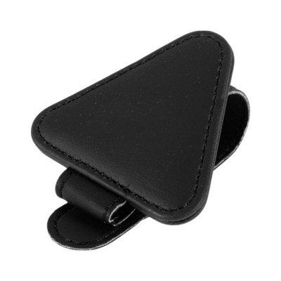 Unique Bargains Universal Car Sunglasses Clip with Magnetic PU Leather 3.15"x2.36" 1 Pc