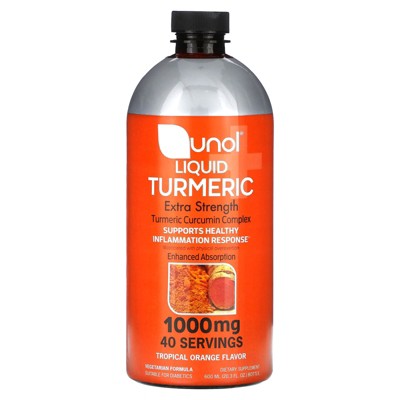 Qunol Liquid Turmeric Curcumin with Black Pepper, Turmeric Supplement 1000mg, Extra Strength, Joint Health, 40 Servings, 20.3 fl oz