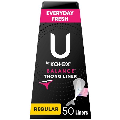 U by Kotex Balance Daily Wrapped Thong Panty Liners - Light Absorbency - Regular Length - 50ct
