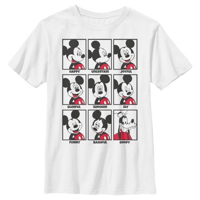 Boy's Disney Mickey Mouse All Emotions Grid T-Shirt