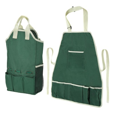 Unique Bargains Oxford Cloth Garden Multi-Purpose Gardening Apron & Tool Bag with Pockets Green 1 Pc