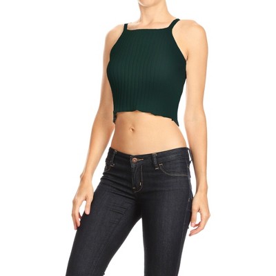 Anna-Kaci Women's Ribbed Knit Halter Top for Casual Looks