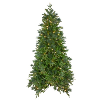 Northlight Real Touch™️ Pre-Lit Medium Rosemary Emerald Angel Pine Artificial Christmas Tree - 6.5' - Warm White LED Lights