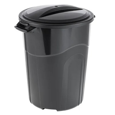 Racxily 32 Gallon Injection Molded Trash Can - Black