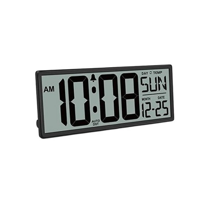 Aoibox 14.5'' Large Digital Wall Clock with Jumbo Numbers, Temperature and Date Display - Easy to Read and Set, Auto DST