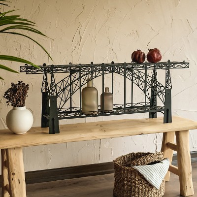 Sussexhome Metal Bridge Shelf for Desk or Wall, Unique Home Office Decor
